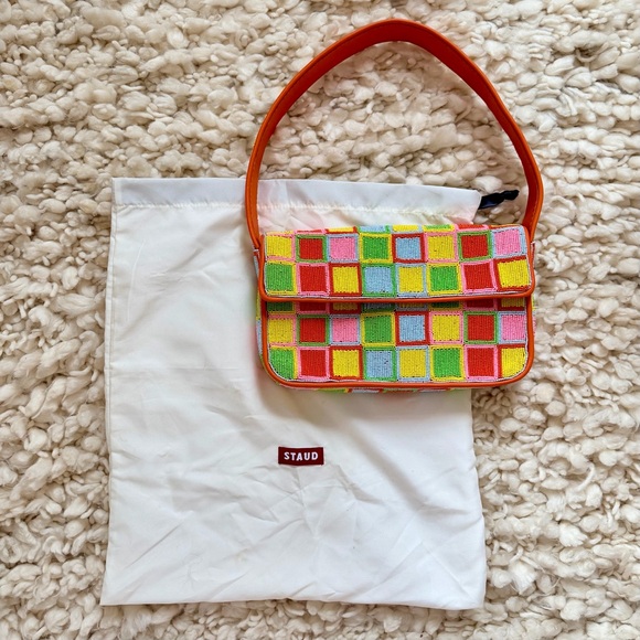 STAUD Beaded Tommy Bag in Geometric Pattern - Picture 2 of 14